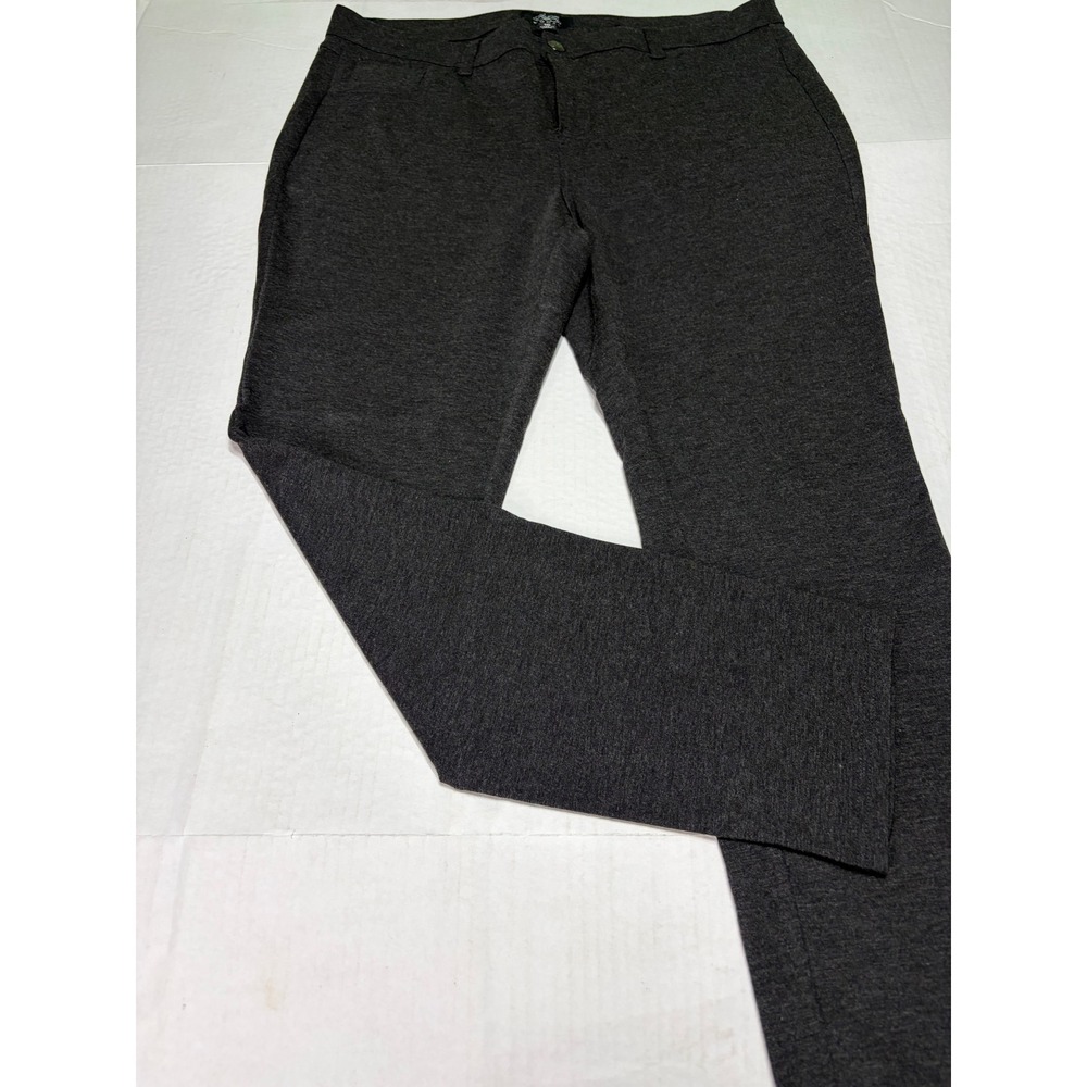 One 5 One Woman Charcoal Gray Ponte Knit Straight Leg Pants Plus Size 16